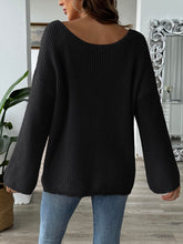 Load image into Gallery viewer, Flower Round Neck Long Sleeve Sweater