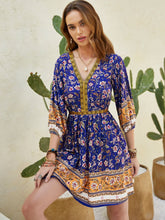 Load image into Gallery viewer, Printed V-Neck Mini Dress