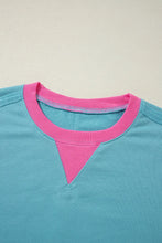 Load image into Gallery viewer, Contrast Round Neck Dropped Shoulder Long Sleeve Sweatshirt