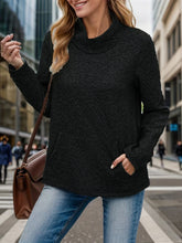 Load image into Gallery viewer, Pocketed Turtleneck Long Sleeve Sweatshirt