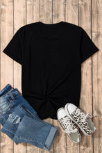 Load image into Gallery viewer, Rhinestone Round Neck Short Sleeve T-Shirt