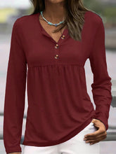 Load image into Gallery viewer, Half Button Long Sleeve T-Shirt