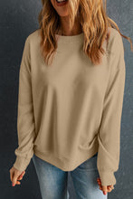 Load image into Gallery viewer, Round Neck Dropped Shoulder Sweatshirt