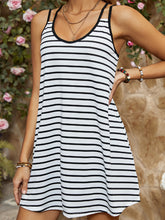 Load image into Gallery viewer, Striped Scoop Neck Double Strap Cami Dress