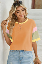 Load image into Gallery viewer, Lovelet Color Block Round Neck Half Sleeve T-Shirt