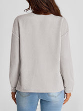 Load image into Gallery viewer, Full Size Texture Round Neck Long Sleeve Sweatshirt