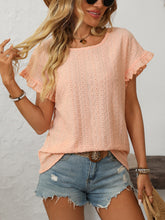 Load image into Gallery viewer, Mandy Eyelet Round Neck Short Sleeve Top