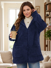 Load image into Gallery viewer, Plus Size Zip Up Long Sleeve Hooded Outerwear