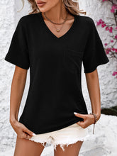Load image into Gallery viewer, V-Neck Dropped Shoulder T-Shirt