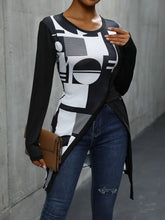 Load image into Gallery viewer, Geometric Round Neck Long Sleeve T-Shirt