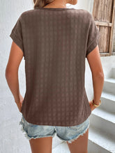 Load image into Gallery viewer, Textured Round Neck Short Sleeve Top