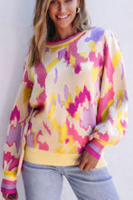 Load image into Gallery viewer, Contrast Round Neck Long Sleeve Sweater