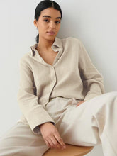 Load image into Gallery viewer, Textured Collared Neck Long Sleeve Shirt