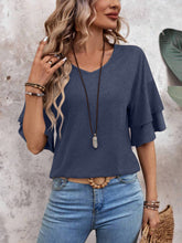 Load image into Gallery viewer, V-Neck Half Sleeve Blouse