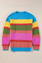 Load image into Gallery viewer, Contrast Round Neck Dropped Shoulder Sweater