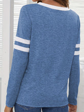 Load image into Gallery viewer, Heathered V-Neck Long Sleeve T-Shirt