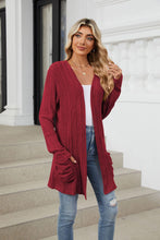 Load image into Gallery viewer, Pocketed Open Front Long Sleeve Cardigan
