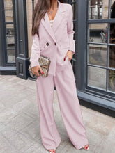 Load image into Gallery viewer, Buttoned Lapel Collar Long Sleeve Blazer and Pants Set