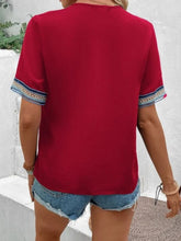 Load image into Gallery viewer, Full Size V-Neck Short Sleeve Blouse