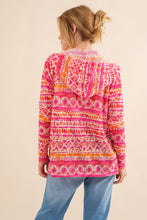 Load image into Gallery viewer, And The Why Full Size Printed Thermal Hooded Open Front Cardigan