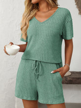 Load image into Gallery viewer, Mandy V-Neck Short Sleeve Top and Shorts Set