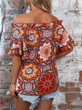 Load image into Gallery viewer, Printed Off-Shoulder Half Sleeve Blouse