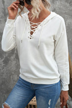 Load image into Gallery viewer, Lace Up Long Sleeve Hoodie