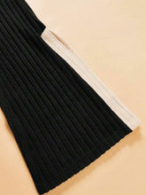 Load image into Gallery viewer, Contrast Round Neck Long Sleeve Top and Bootcut Pants Set