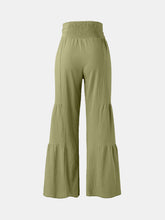Load image into Gallery viewer, Tied Ruched Wide Leg Pants