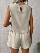 Load image into Gallery viewer, Round Neck Sleeveless Top and Shorts Set
