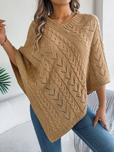 Load image into Gallery viewer, Cable-Knit Openwork Three-Quarter Sleeve Sweater