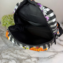 Load image into Gallery viewer, Mini Backpack - Halloween - Plaid Pumpkin Floral - PREORDER