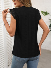 Load image into Gallery viewer, Lace Detail Round Neck Cap Sleeve Top