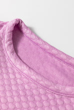 Load image into Gallery viewer, Textured Round Neck Puff Sleeve Blouse