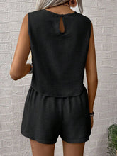 Load image into Gallery viewer, Round Neck Sleeveless Top and Shorts Set