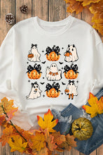 Load image into Gallery viewer, Pumpkin & Ghost Round Neck Long Sleeve Sweatshirt