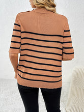 Load image into Gallery viewer, Striped Round Neck Half Sleeve Knit Top