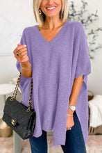 Load image into Gallery viewer, Slit V-Neck Half Sleeve Knit Top