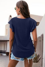Load image into Gallery viewer, Ruffled Round Neck Cap Sleeve Blouse