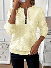 Load image into Gallery viewer, Texture Half Zip Long Sleeve Sweatshirt