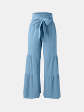Load image into Gallery viewer, Tied Ruched Wide Leg Pants