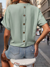 Load image into Gallery viewer, Pocketed Notched Short Sleeve Blouse