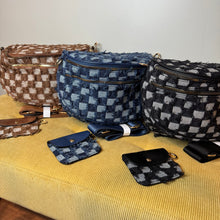 Load image into Gallery viewer, The Roni Nylon Crossbody - Checkered Denim - PREORDER ends 12/2