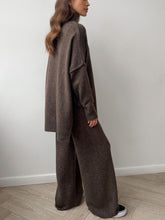Load image into Gallery viewer, Slit Turtleneck Long Sleeve Top and Pants Sweater Set