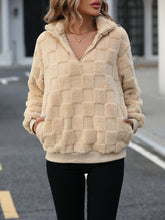 Load image into Gallery viewer, Fuzzy Quarter Zip Long Sleeve Sweatshirt