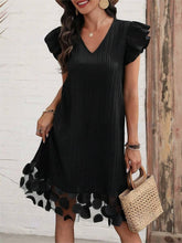 Load image into Gallery viewer, Ruffled V-Neck Cap Sleeve Dress