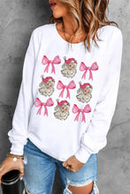 Load image into Gallery viewer, Santa & Bow Graphic Long Sleeve Sweatshirt