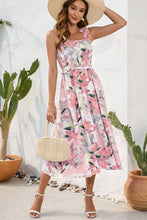 Load image into Gallery viewer, Smocked Printed Square Neck Midi Dress