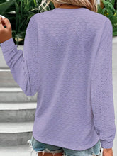 Load image into Gallery viewer, Eyelet Notched Long Sleeve T-Shirt