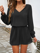 Load image into Gallery viewer, Cutout V-Neck Long Sleeve Mini Dress